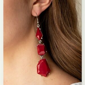 Elevate Your Style with Geo Getaway Red Gemstone Earrings